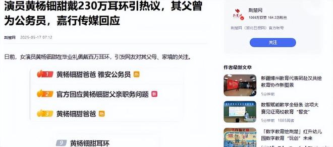 下场黄杨钿甜父亲被正式立案调查冰球突破天价耳环风波不断亲自(图4)